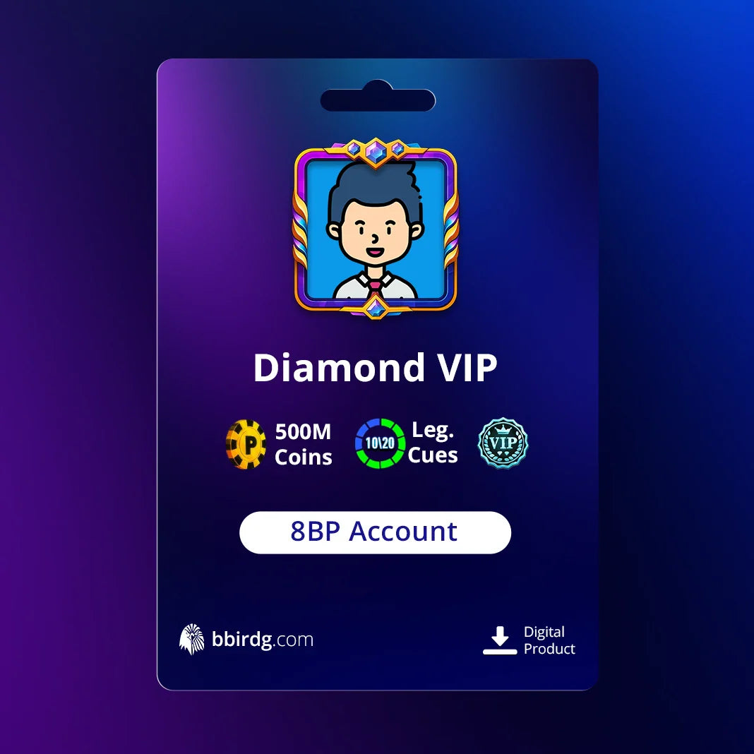 500 Million Coins & 10 Legendary Cues | Diamond VIP 8 Ball Pool Account