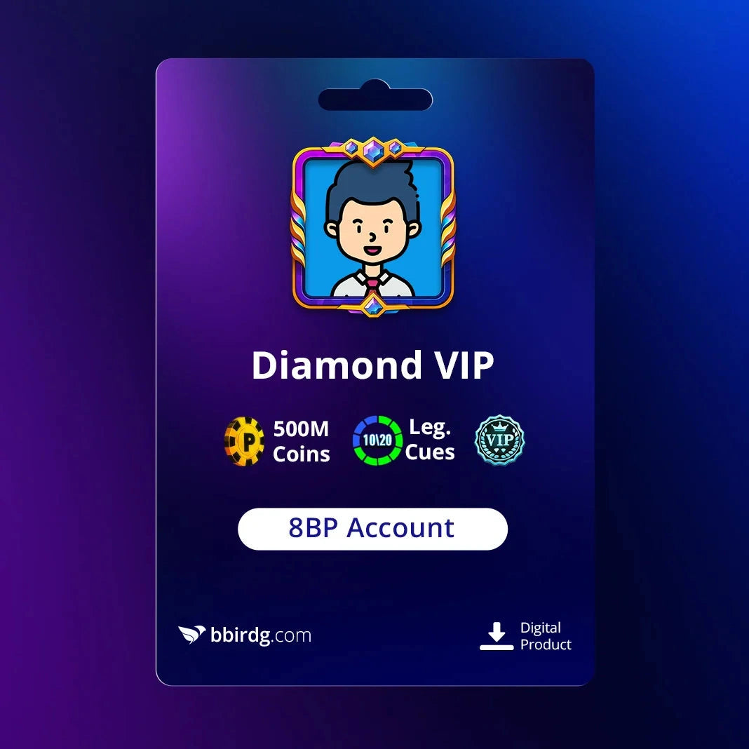 500 milioni di monete & 10 cubi leggendari | Diamond VIP 8 Ball Pool Account