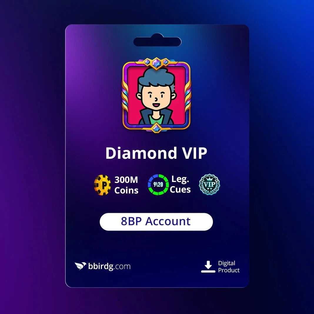 300 milioni di monete e 9 cubi leggendari | Diamond VIP 8 Ball Pool Account