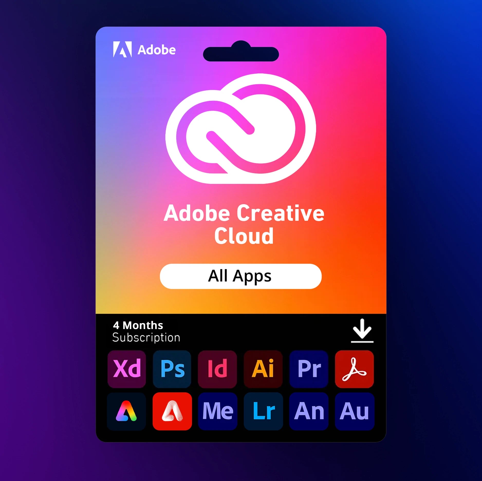 Adobe Creative Cloud All Apps - 4 Months