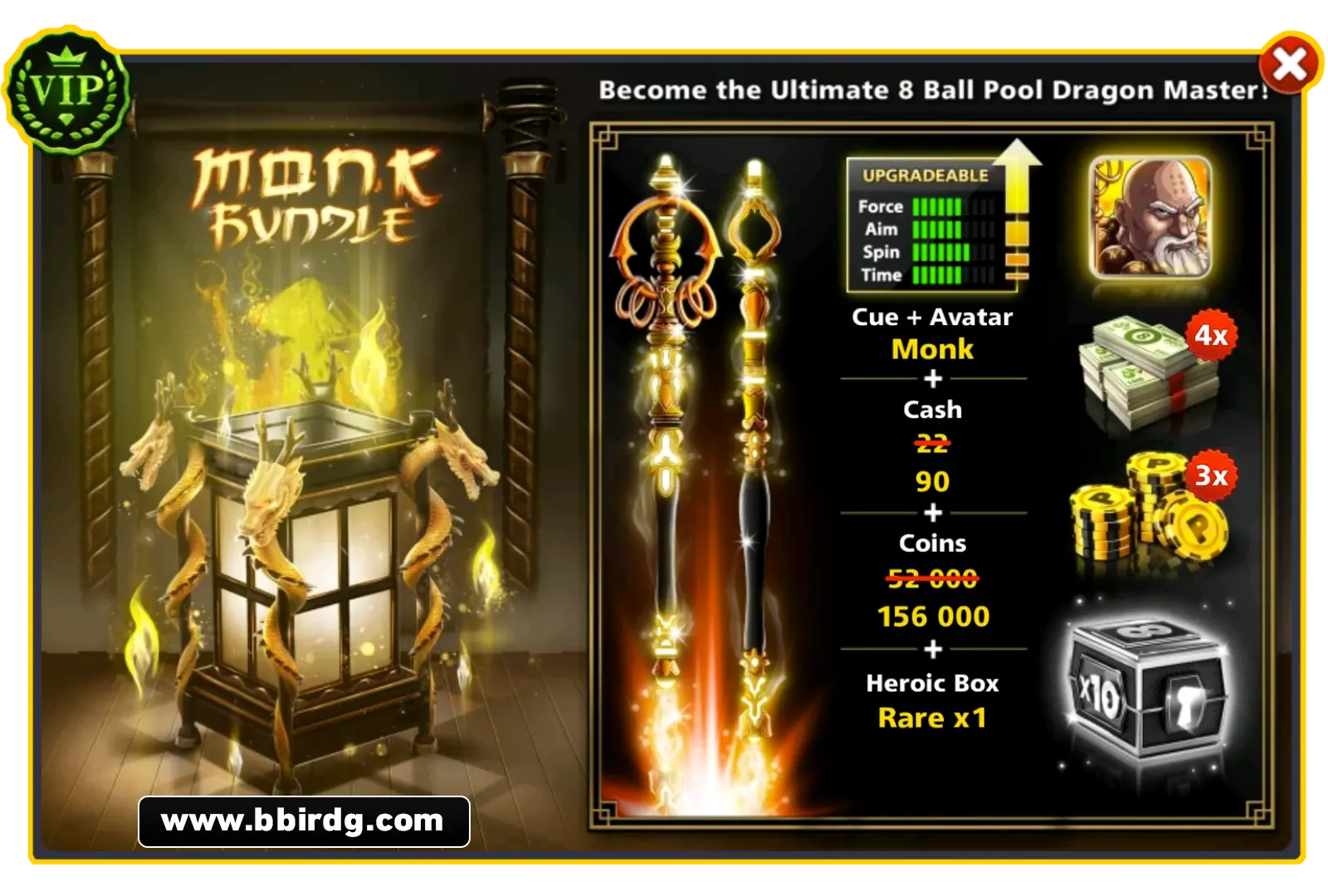 Monk Cue | 8 Ball Pool - BlackBird Store