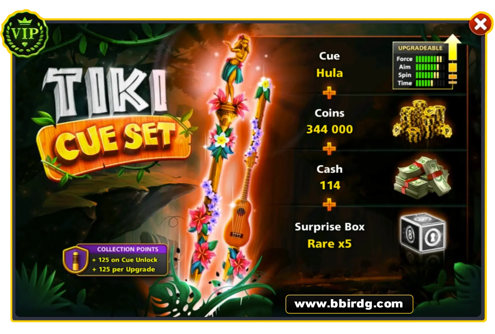 Hula Cue - Tiki Cues Set | 8 Ball Pool - BlackBird Store