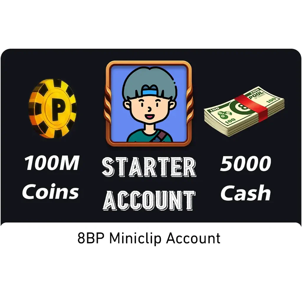 100 Million Coins 5000 Cash | Starter Miniclip Account | 8 Ball Pool