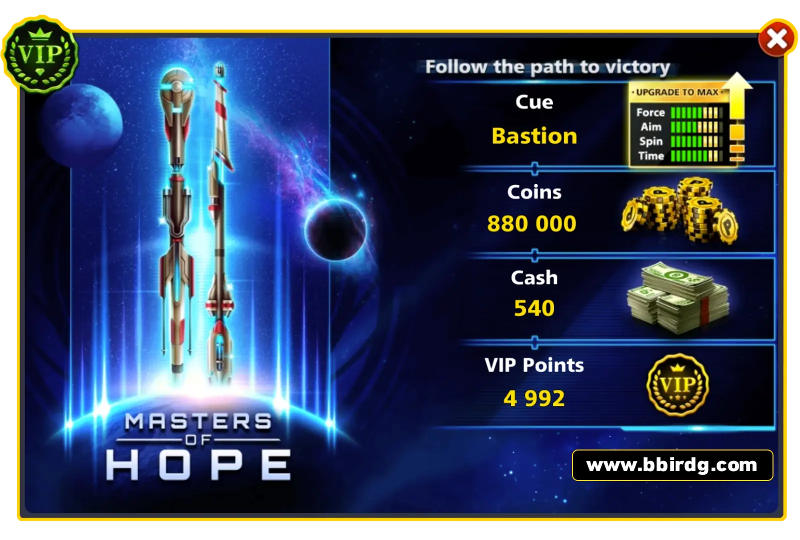 Bastion Cue - Master Of Hope | 8 Ball Pool - BlackBird Store