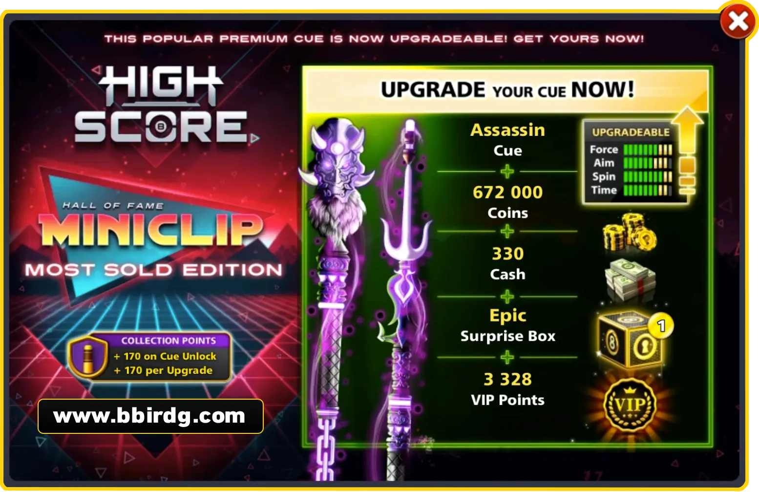 Assassin Cue - Most Sold Edition | 8 Ball Pool - BlackBird Store