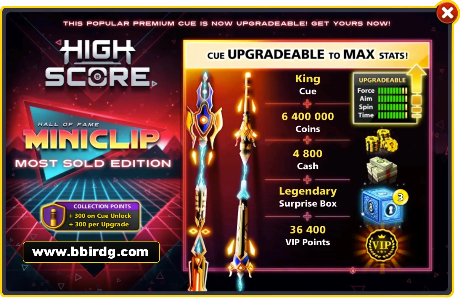 King Cue - Most Sold Edition | 8 Ball Pool - BlackBird Store