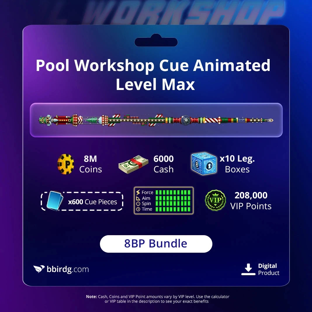 Pool Workshop Cue Animated Level Max Bundle | 8 Ball Pool