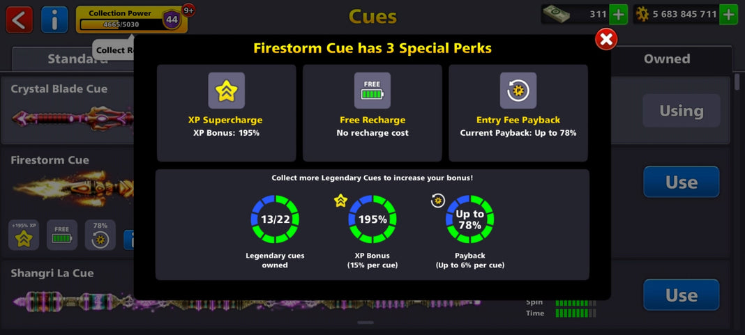 5.5 Billion Coins & 13 Legendary Cues | 8 Ball Pool Account