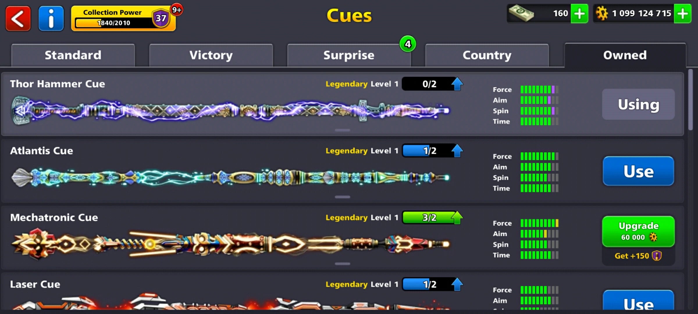 1 Billion Coins & 12 Legendary Cues | 8 Ball Pool Account