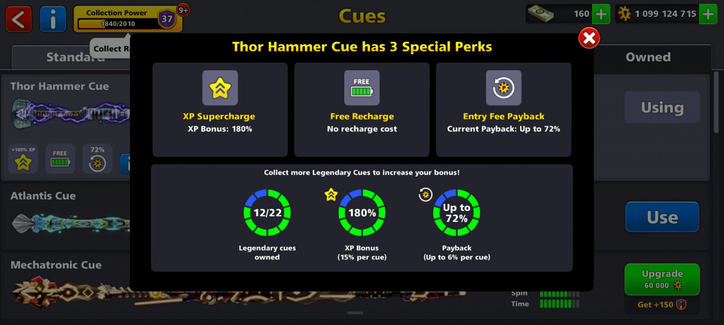 1 Billion Coins & 12 Legendary Cues | 8 Ball Pool Account