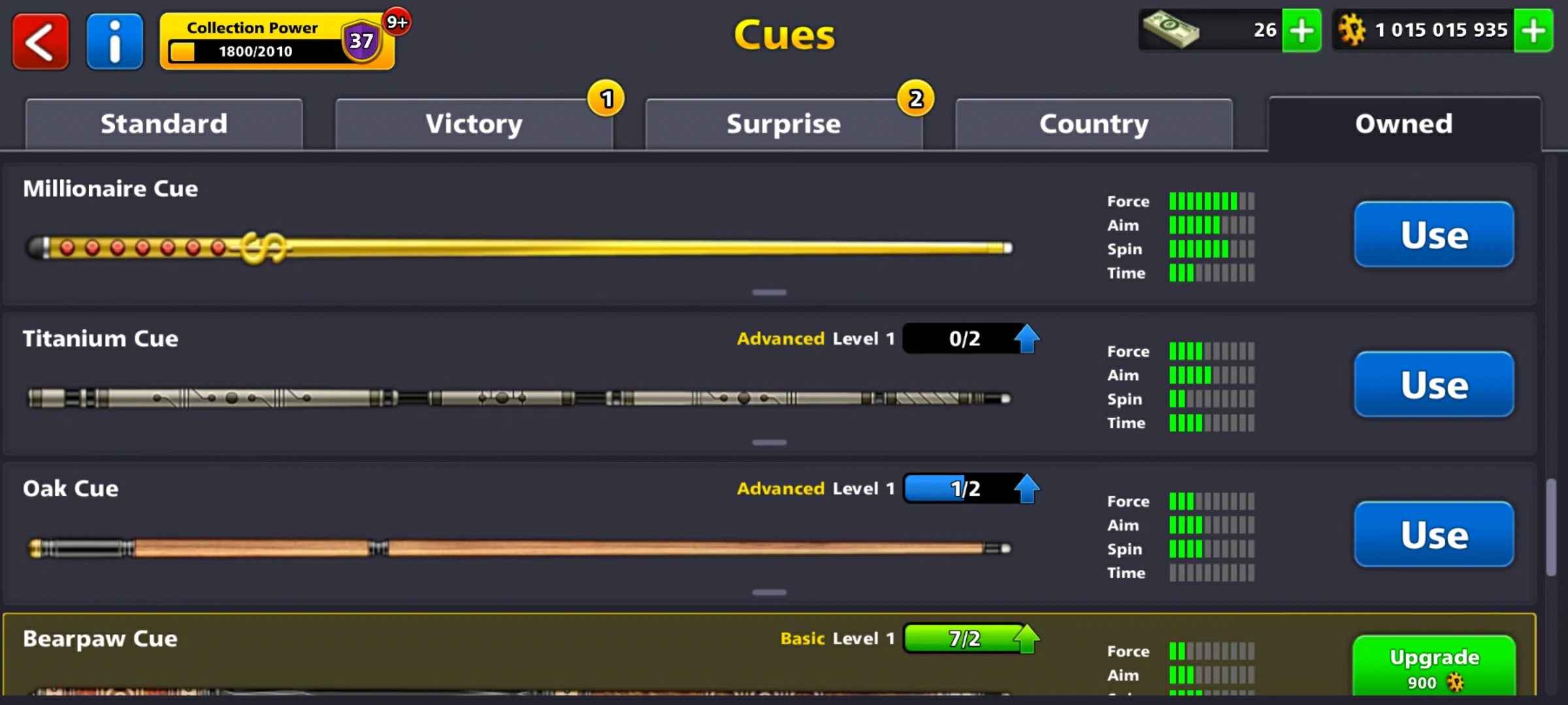 1 Billion Coins & 11 Legendary Cues | 8 Ball Pool Account