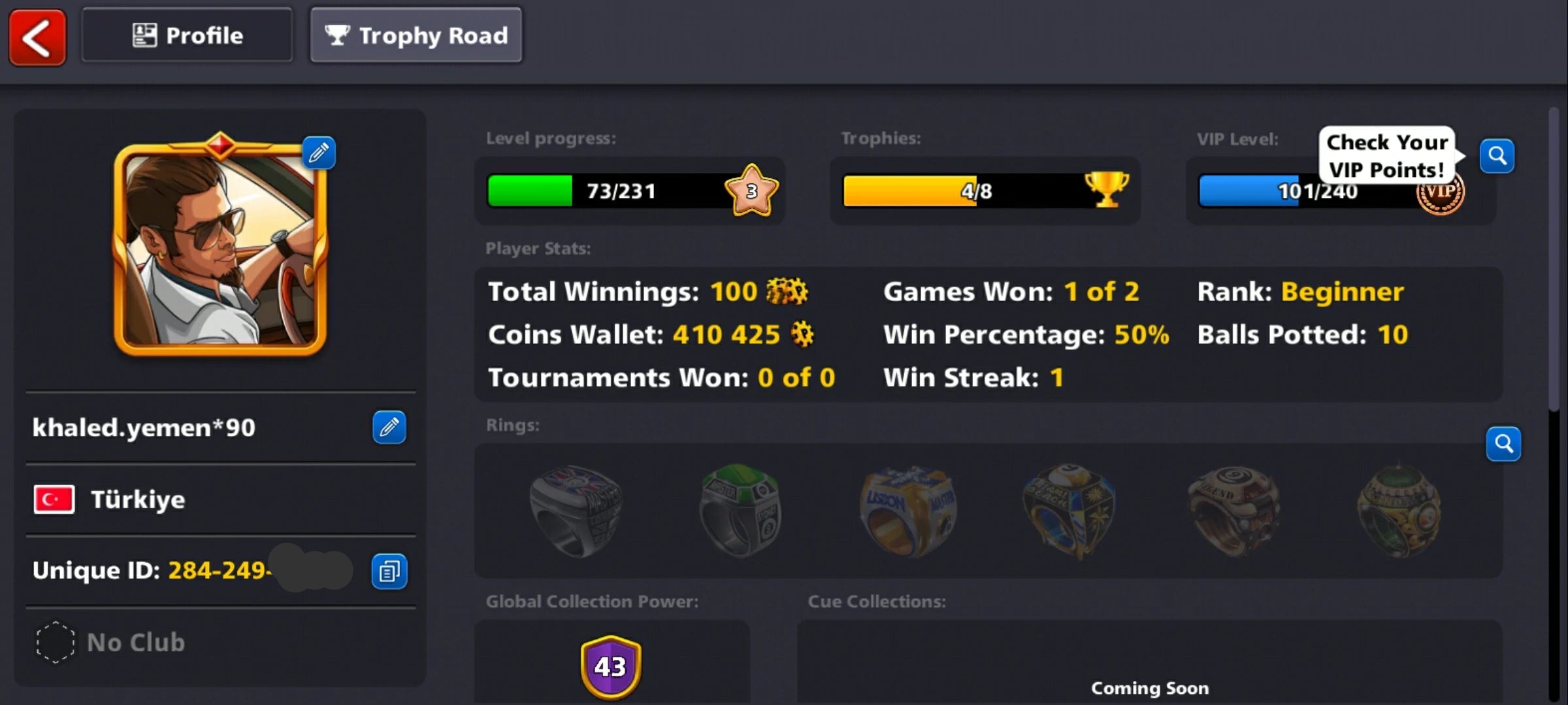 0-3 Billion Coins 3 Animated 1 Max Cues + 80 Opened Leg. Box and + 50 Champion Box | 8 Ball Pool Account