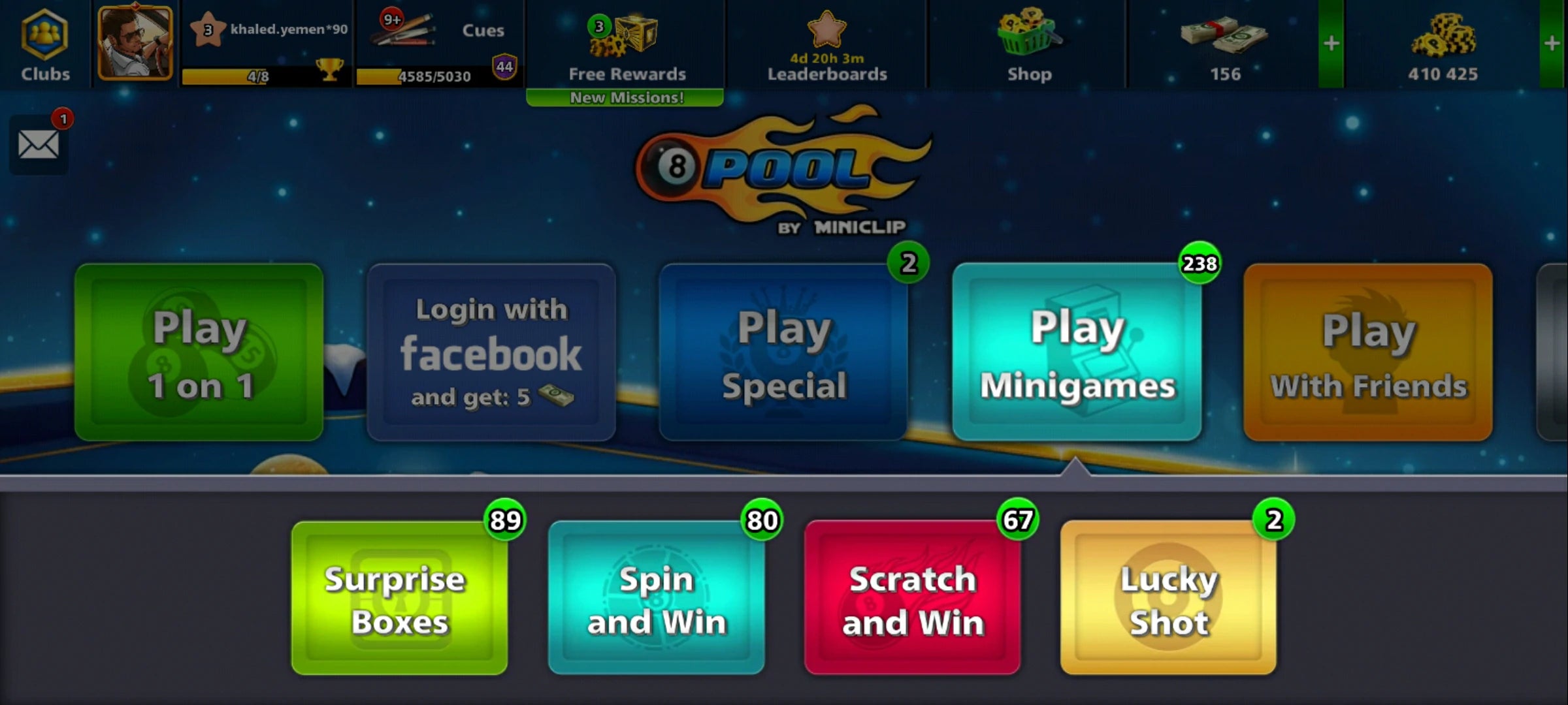 0-3 Billion Coins 3 Animated 1 Max Cues + 80 Opened Leg. Box and + 50 Champion Box | 8 Ball Pool Account