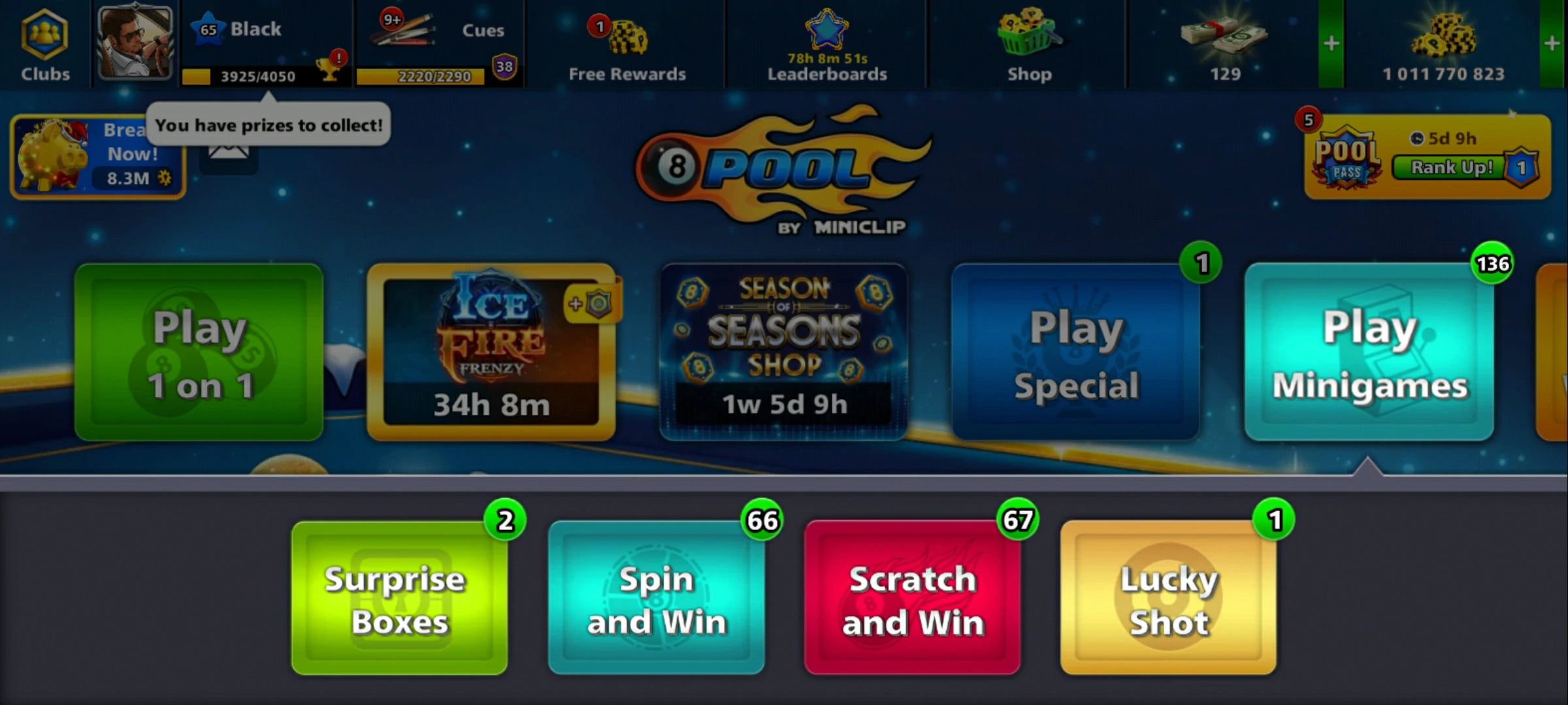 1 Billion Coins and 14 Legendary Cues | 8 Ball Pool Account