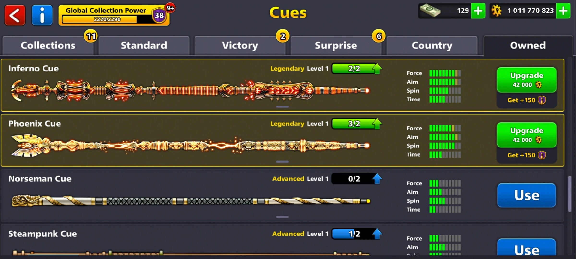 1 Billion Coins and 14 Legendary Cues | 8 Ball Pool Account