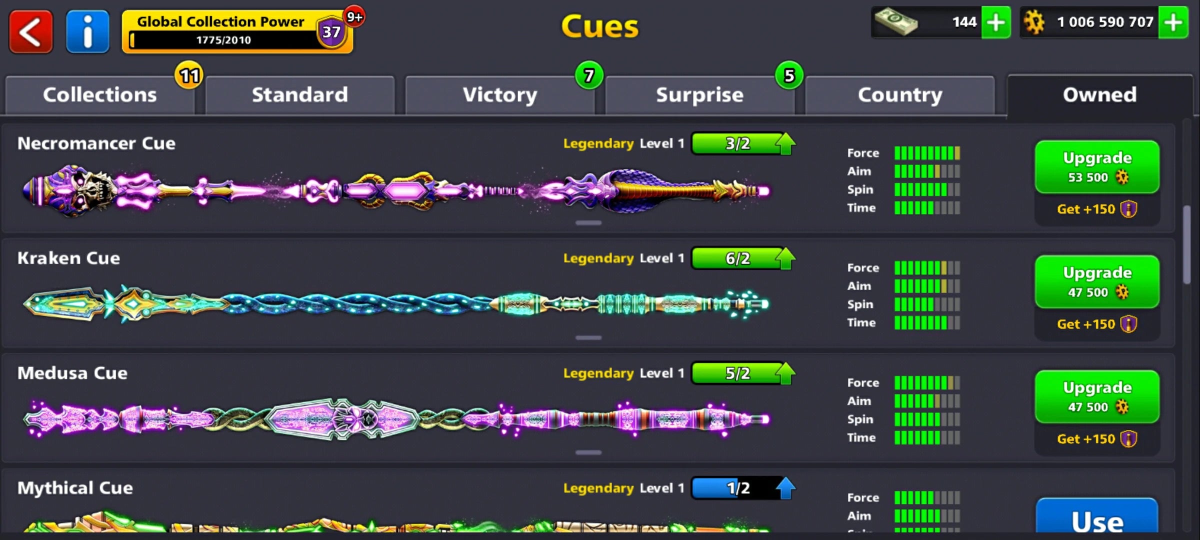 1 Billion Coins and 10 Legendary Cues | 8 Ball Pool Account