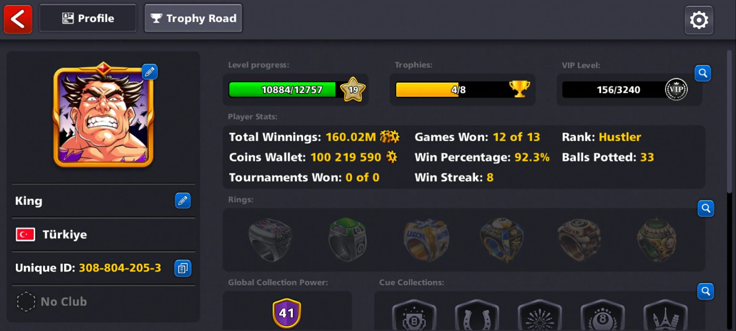 100M Coins | x10 Legendary Cues | 1 Max Cue | 8 Ball Pool Account