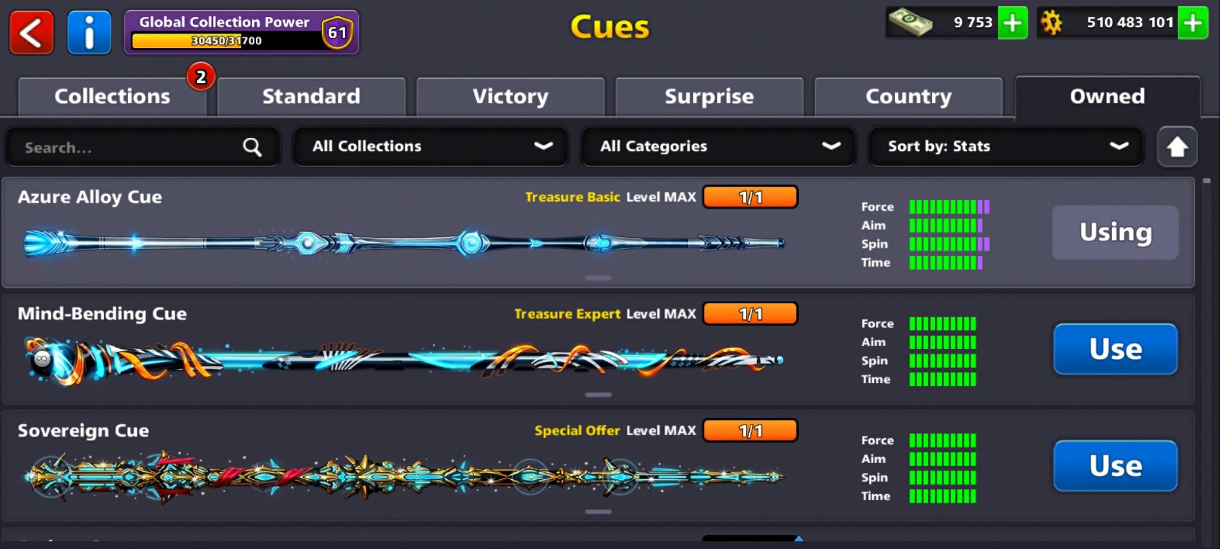 500M Coins | 9500+ Cash | 150+ Various Cues | 8 Ball Pool Account