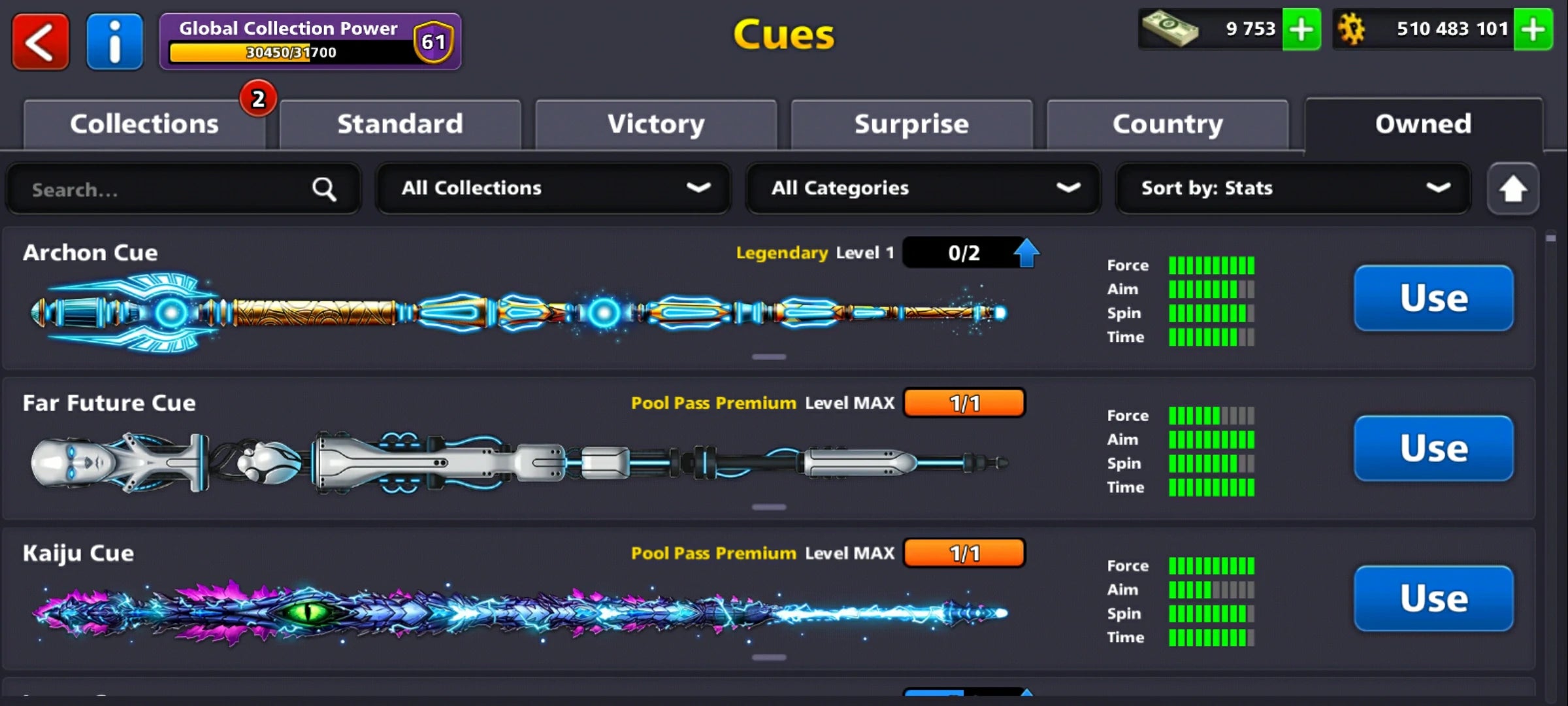 500M Coins | 9500+ Cash | 150+ Various Cues | 8 Ball Pool Account