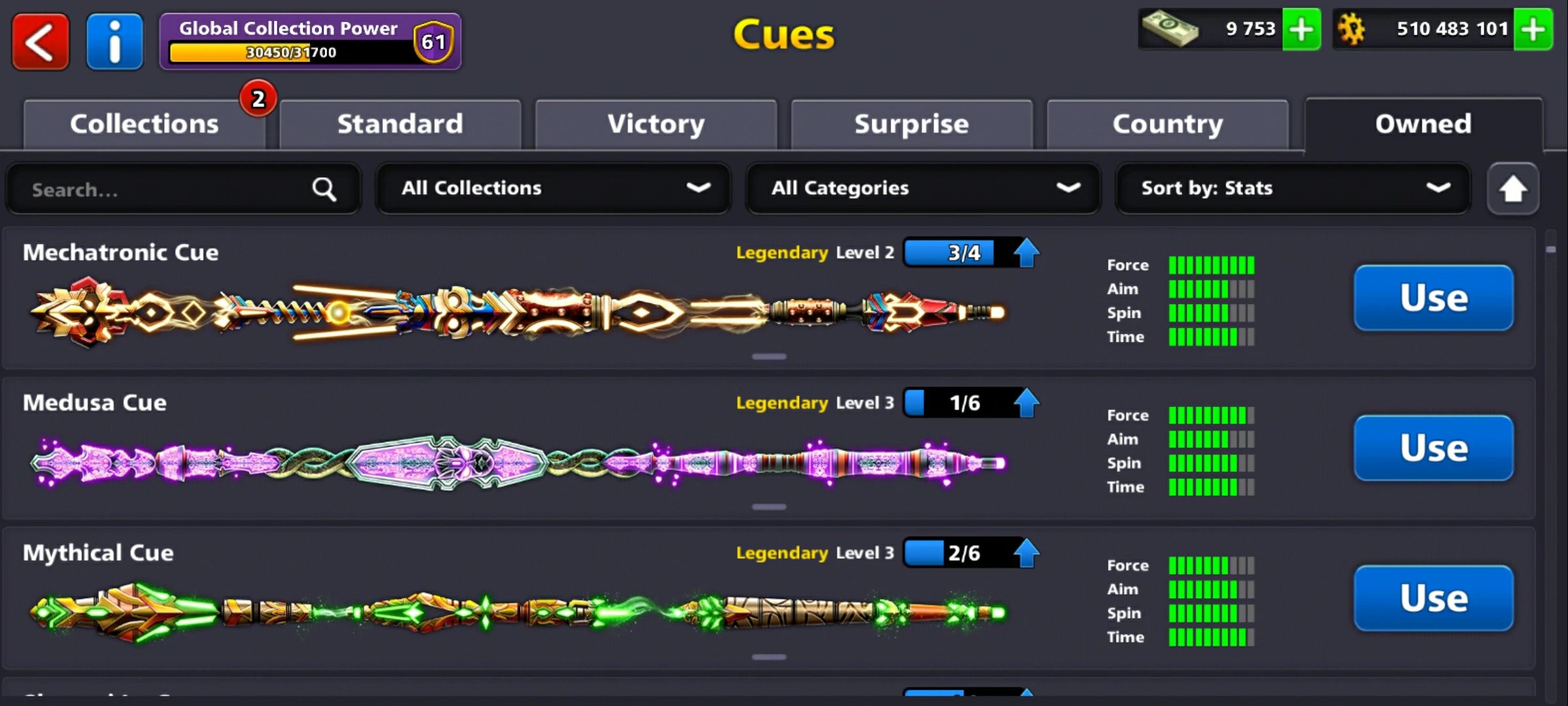 500M Coins | 9500+ Cash | 150+ Various Cues | 8 Ball Pool Account