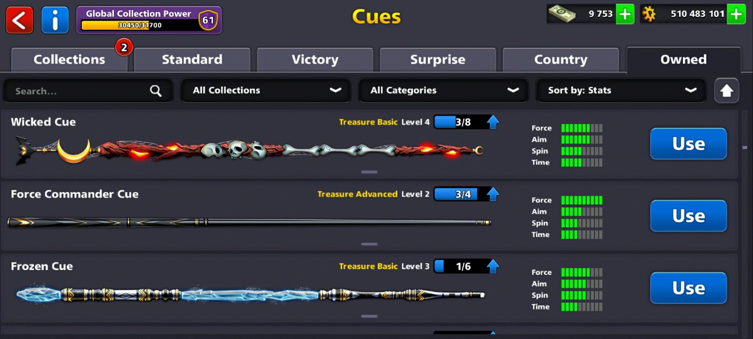 500M Coins | 9500+ Cash | 150+ Various Cues | 8 Ball Pool Account