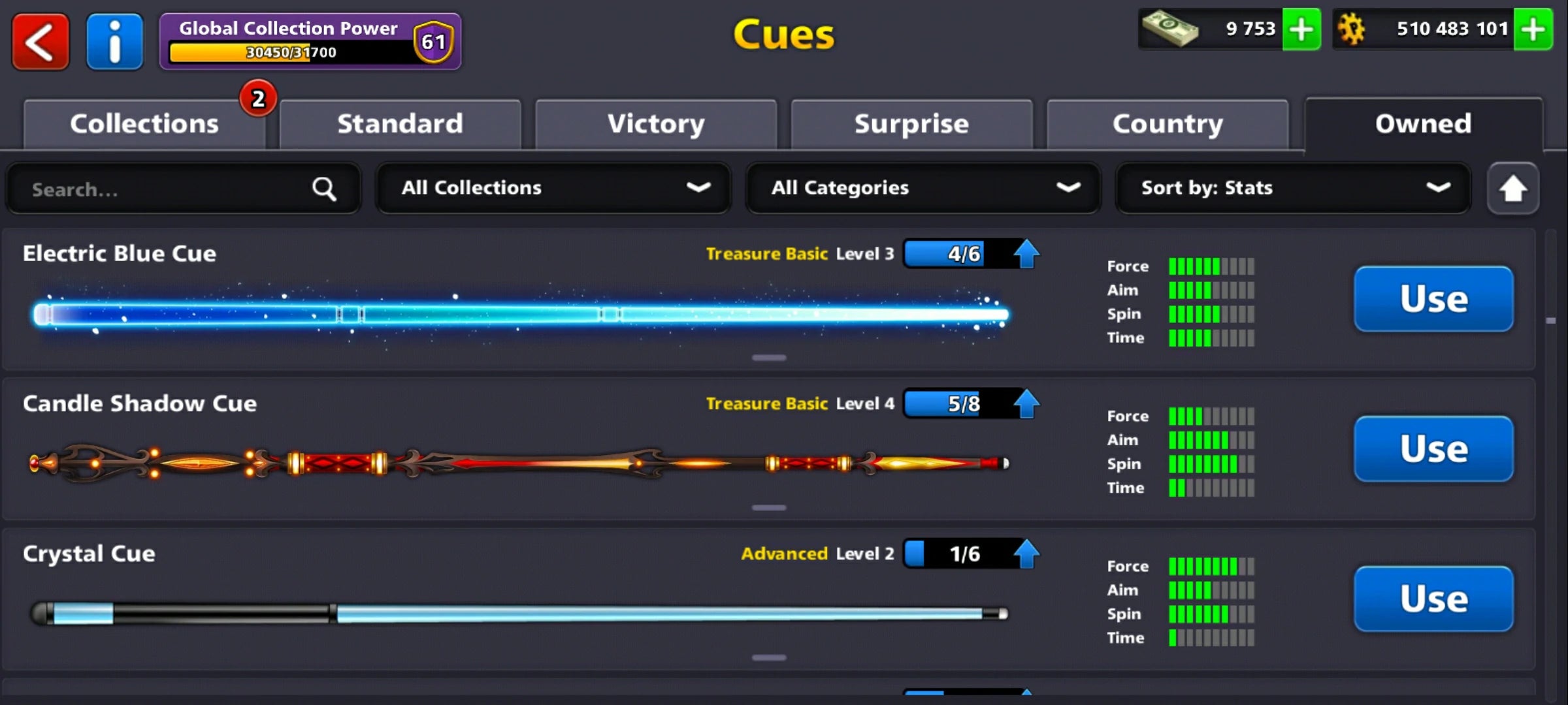 500M Coins | 9500+ Cash | 150+ Various Cues | 8 Ball Pool Account