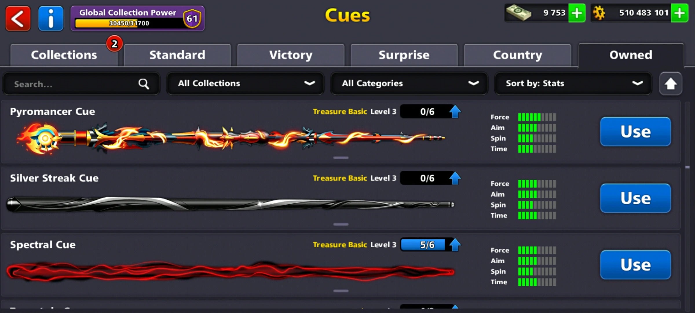 500M Coins | 9500+ Cash | 150+ Various Cues | 8 Ball Pool Account