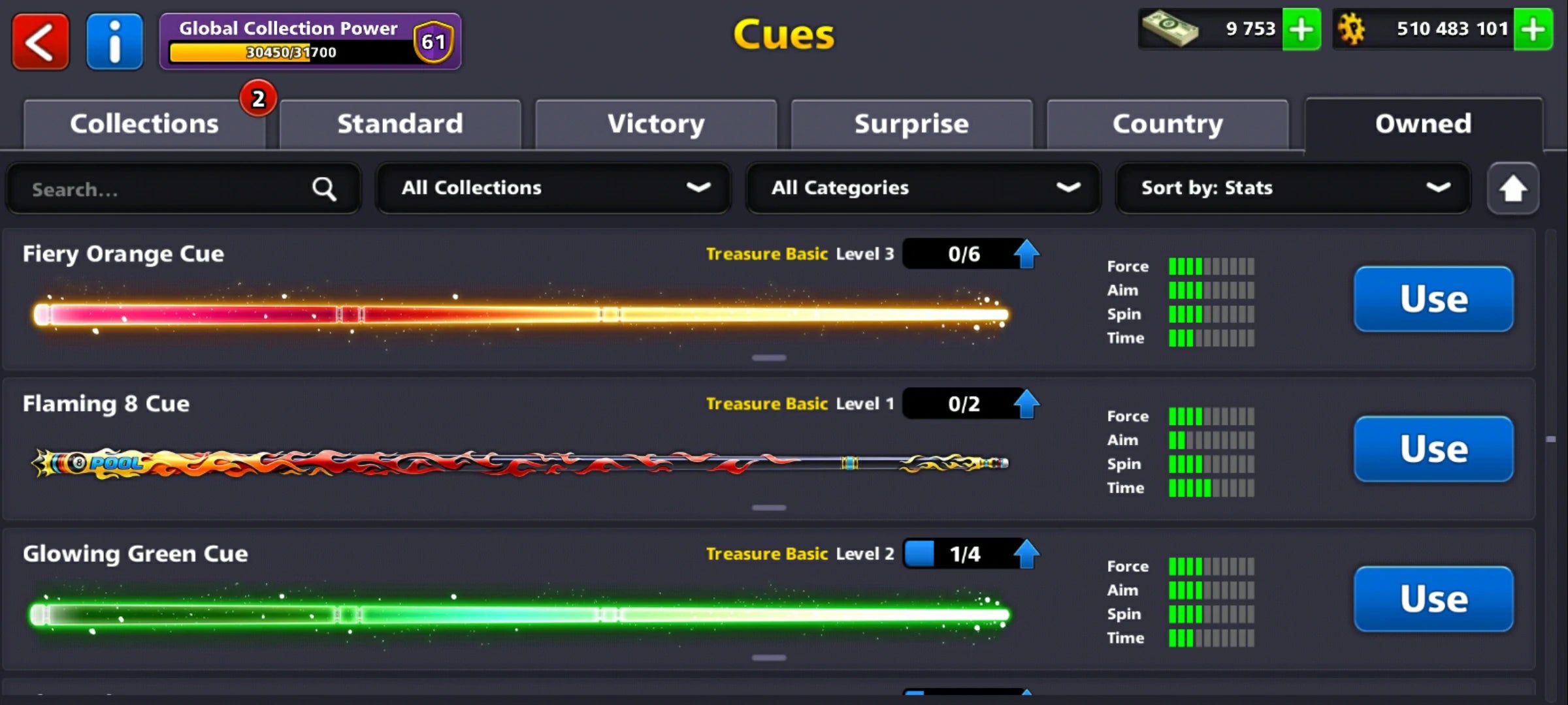 500M Coins | 9500+ Cash | 150+ Various Cues | 8 Ball Pool Account