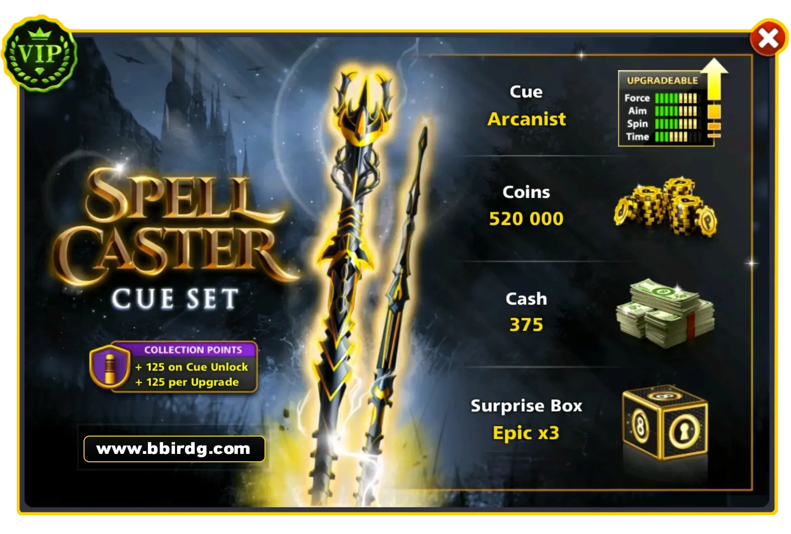 Arcanist Cue - Spell Caster Set | 8 Ball Pool - BlackBird Store