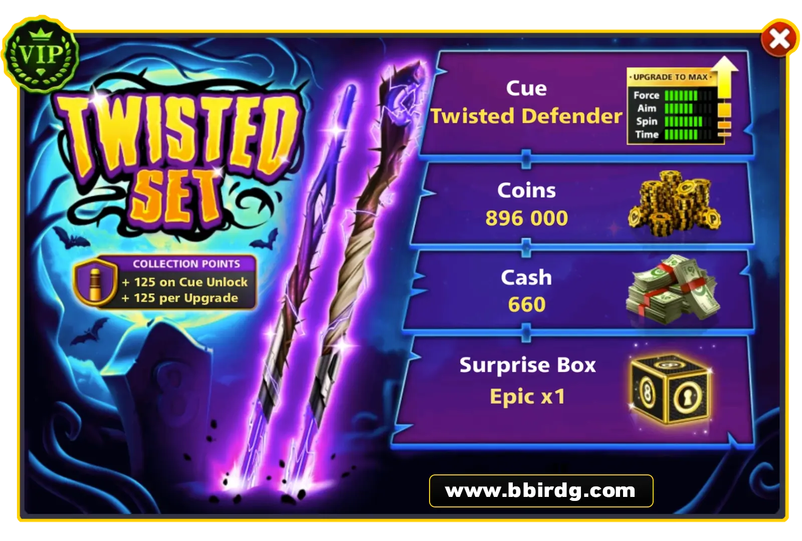 Defender Cue - Twisted Set | 8 Ball Pool - BlackBird Store