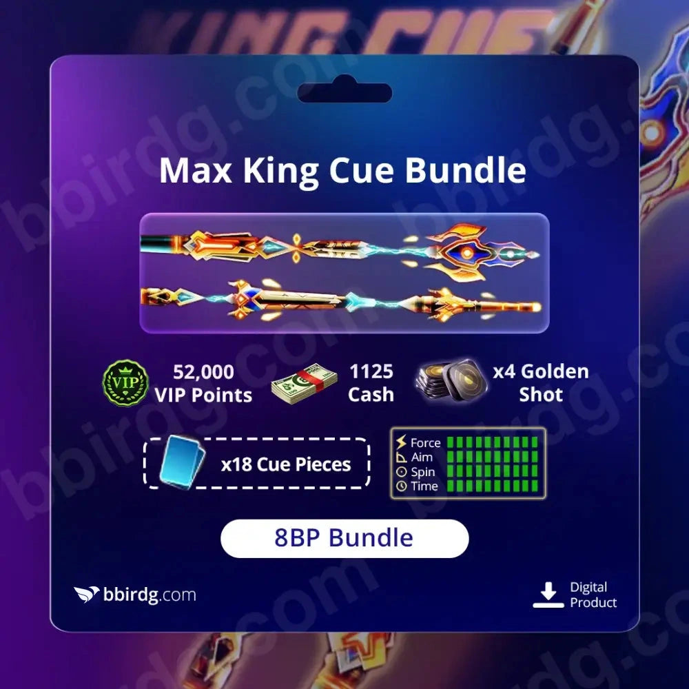 King Cue Bundle - Max Level - 8 Ball Pool 8BP Deals