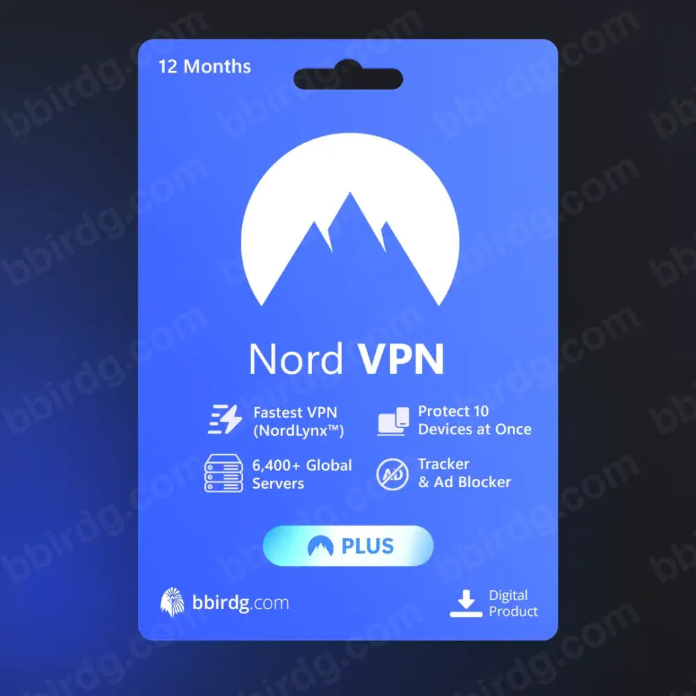 Nord VPN Plus - 6 & 12 Months | Personal Account 12 Months