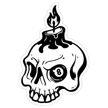 Pool Pass Skull Candle Table Sticker Bundle | 8 Ball Pool