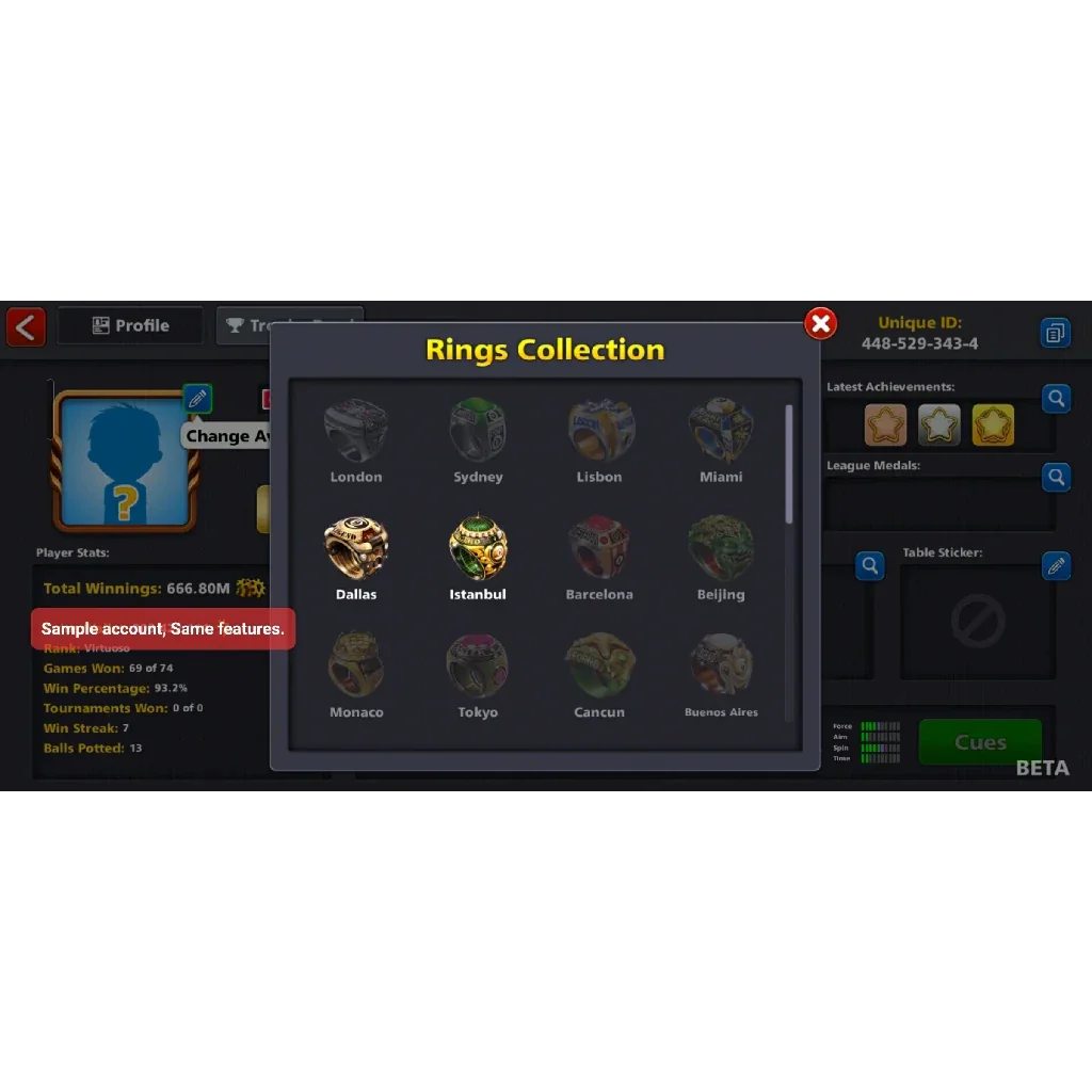 100 Million Coins 5000 Cash | Starter Miniclip Account | 8 Ball Pool