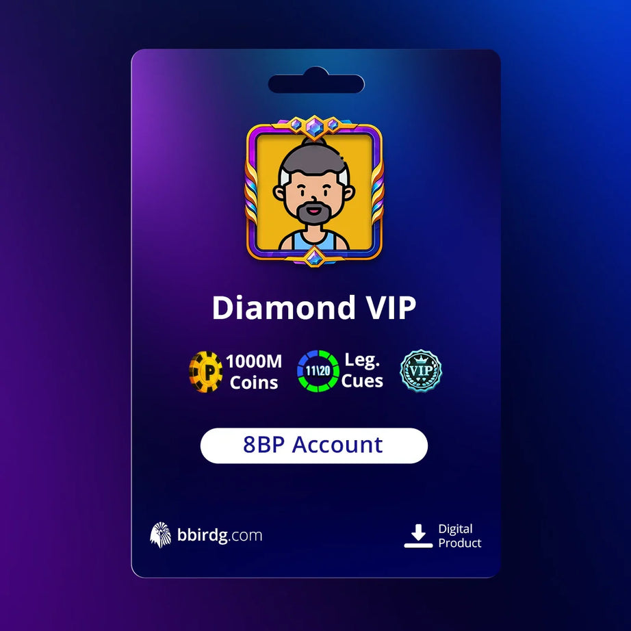 1000 millones de monedas y 11 tacos legendarios | Cuenta VIP Diamond 8 Ball Pool