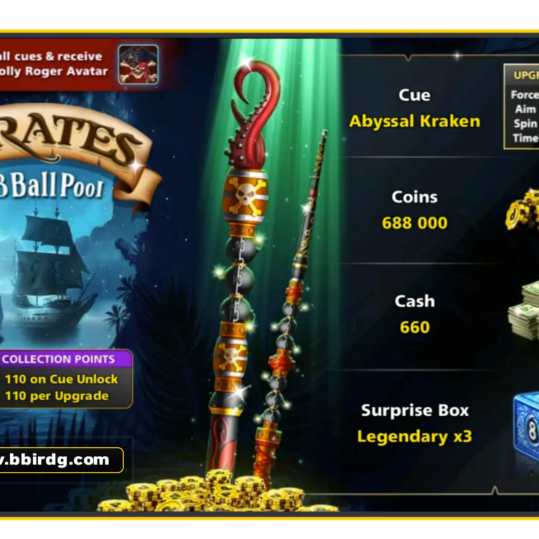 Abyssal Kraken Cue - Pirates of 8 Ball Pool | 8 Ball Pool - BlackBird Store