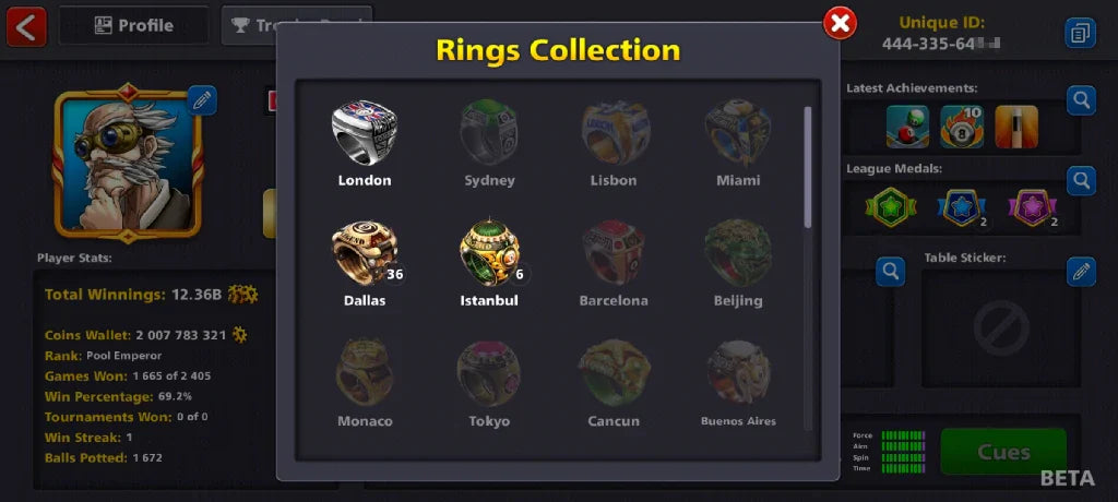 2 Billion Coins, 12 Legendary Cues, 1 Max Cue | Elite Miniclip Account | 8 Ball Pool - BlackBird Store