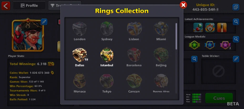 1 Billion Coins & 10 Legendary Cues | Elite Miniclip Account | 8 Ball Pool - BlackBird Store