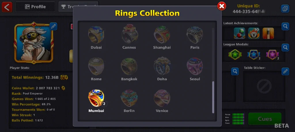 2 Billion Coins, 12 Legendary Cues, 1 Max Cue | Elite Miniclip Account | 8 Ball Pool - BlackBird Store