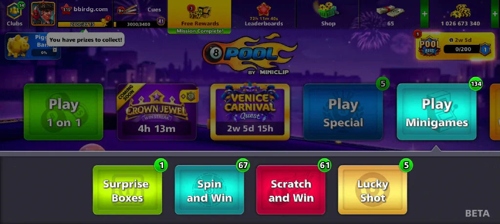 1 Billion Coins & 10 Legendary Cues | Elite Miniclip Account | 8 Ball Pool - BlackBird Store