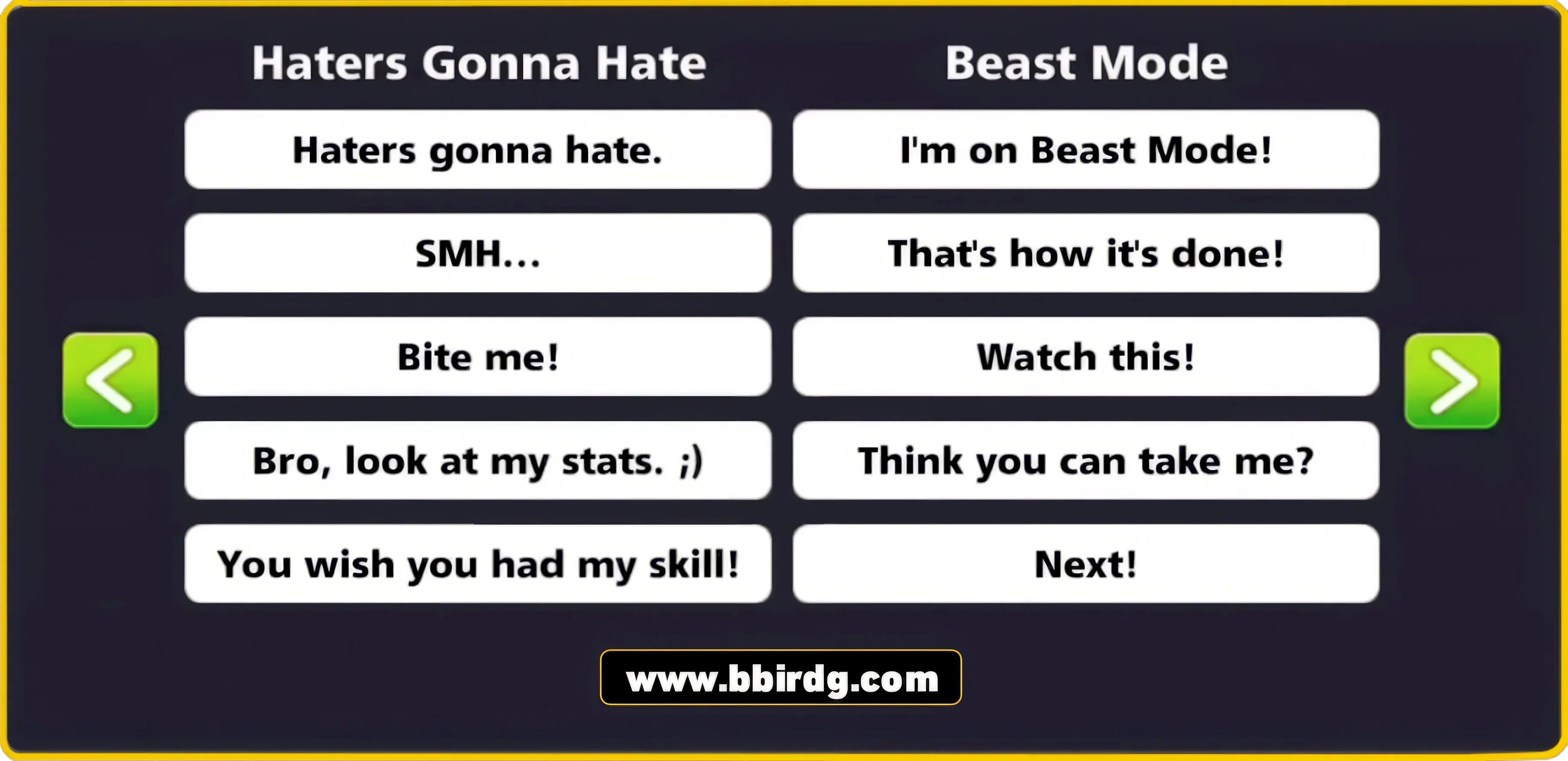 7 Chat Packs Bundle | 8 Ball Pool