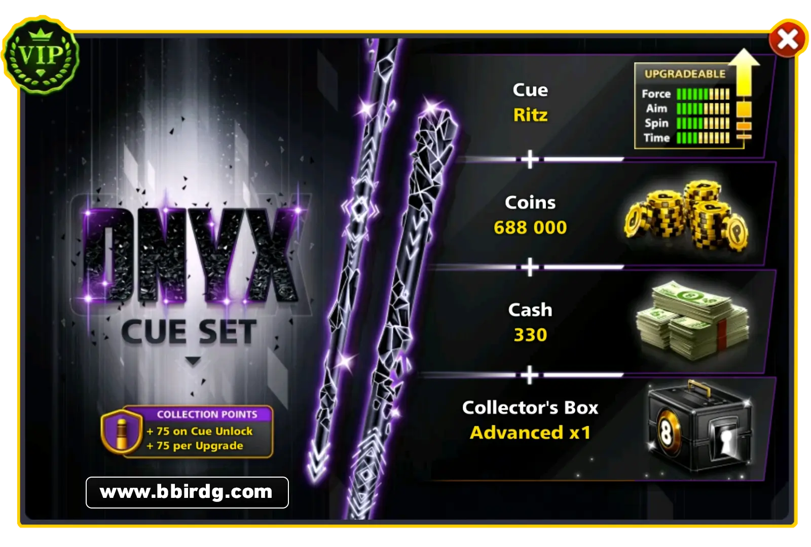 Ritz Cue - Dnyx Cue Set | 8 Ball Pool - BlackBird Store