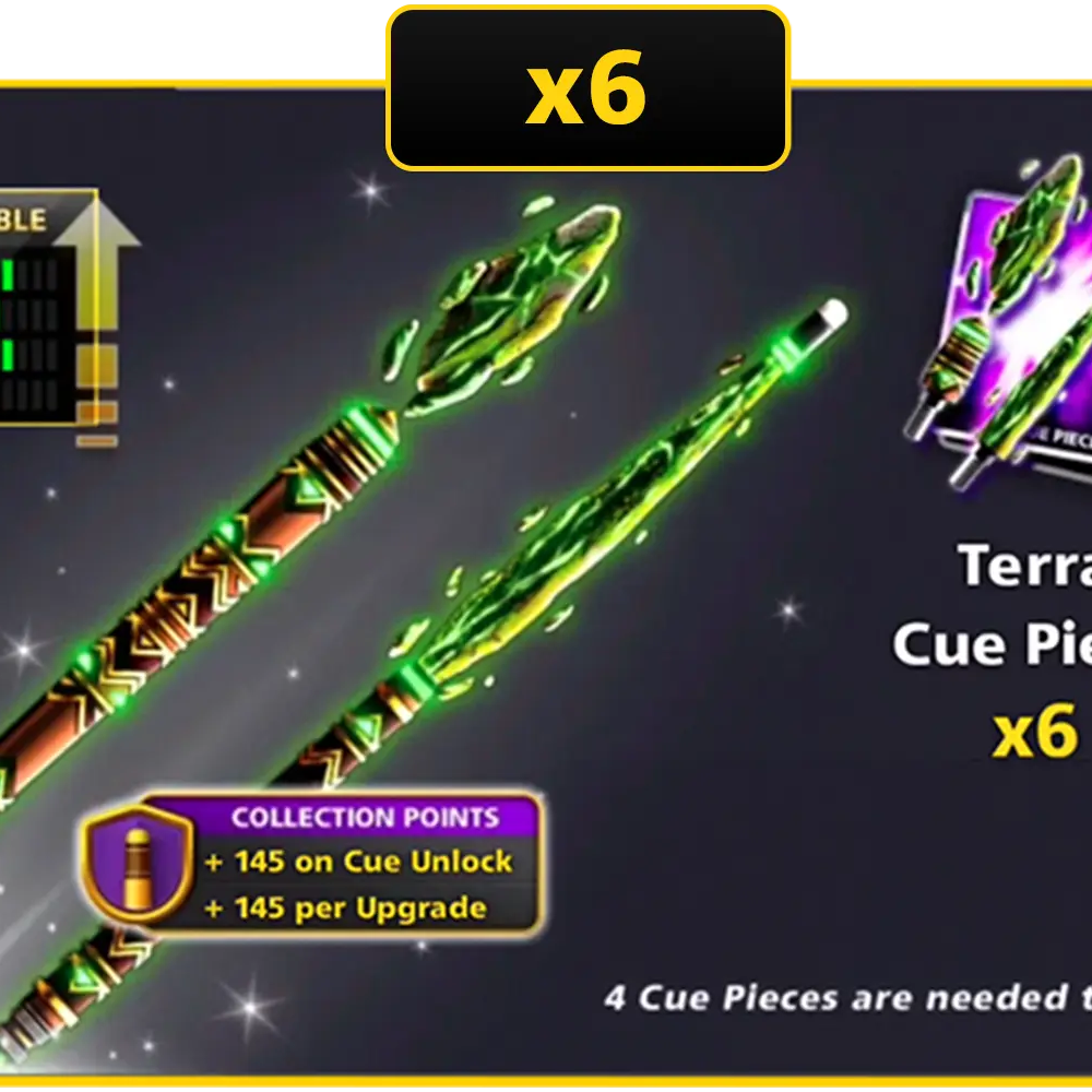 x6 Terra Cue Pieces | 8 Ball Pool - BlackBird Store