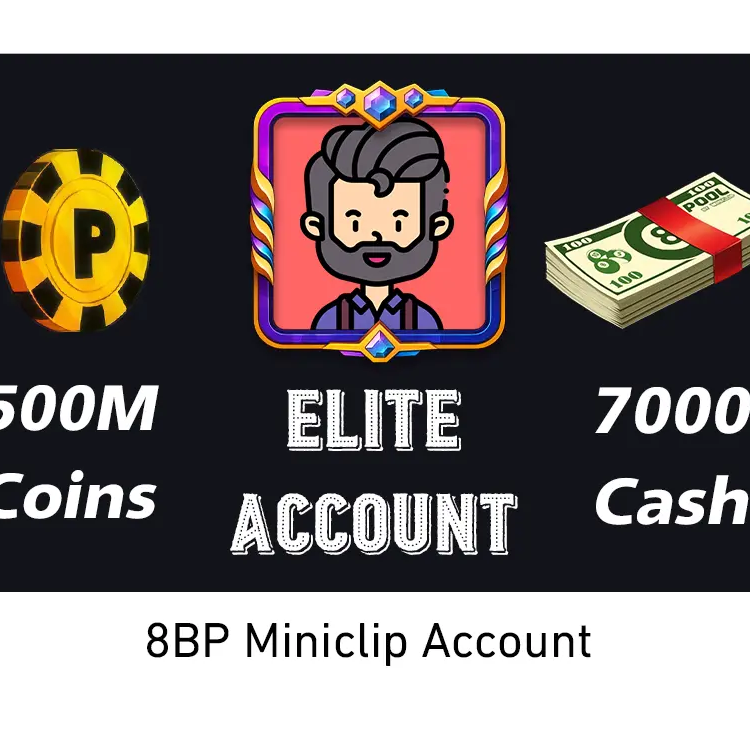500 Million Coins, 7000 Cash | Elite Miniclip Account | 8 Ball Pool - BlackBird Store