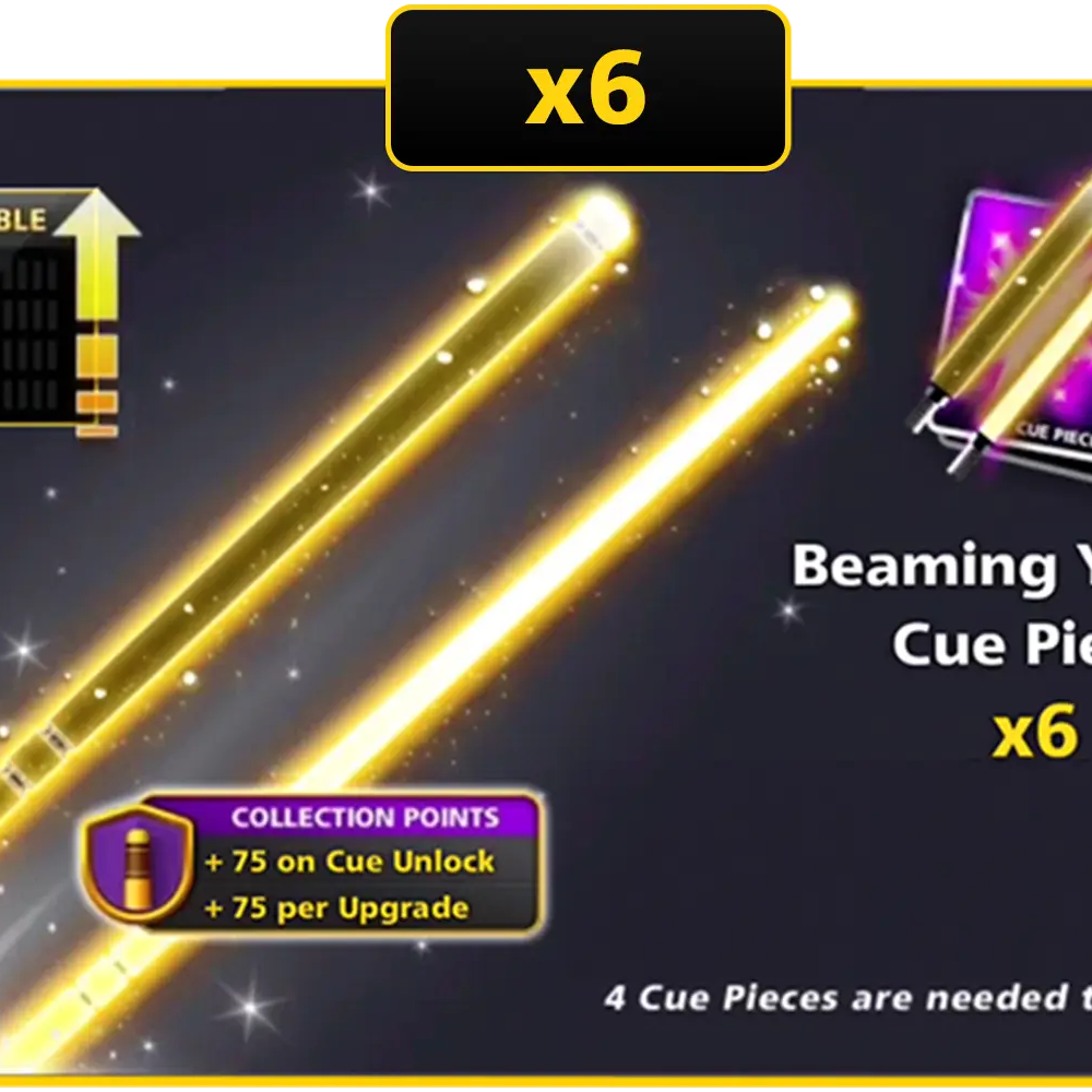 x6 Beaming Yellow Cue Pieces | 8 Ball Pool - BlackBird Store