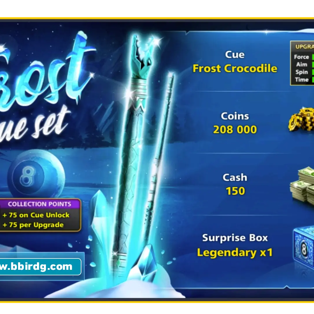 Frost Crocodile Cue - Frost Cue Set | 8 Ball Pool - BlackBird Store
