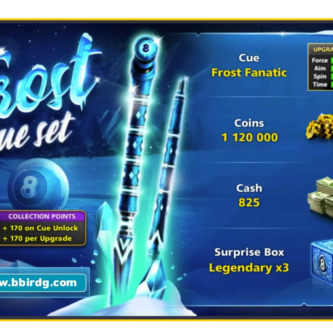 Frost Fanatic Cue - Frost Cue Set | 8 Ball Pool - BlackBird Store