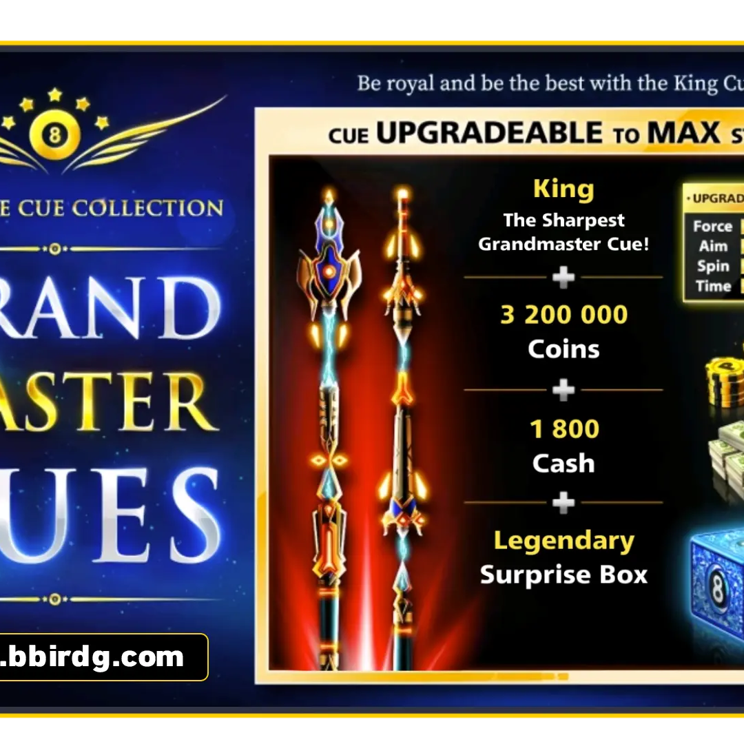 King Cue - Grand Master Cues | 8 Ball Pool - BlackBird Store