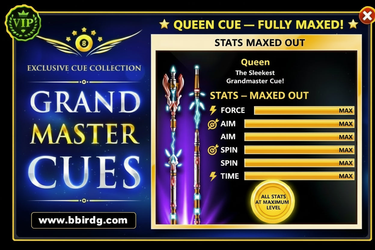 Queen Cue - Grand Master Cues | 8 Ball Pool - BlackBird Store