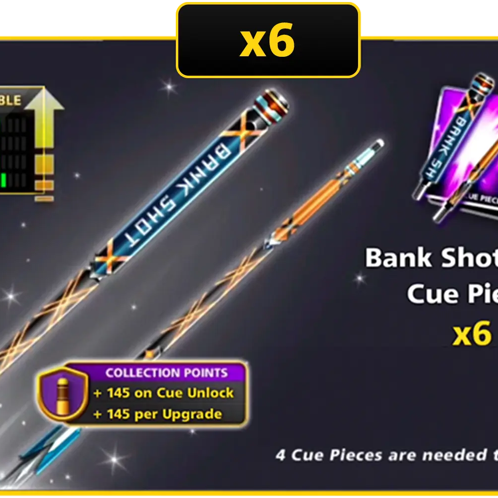 x6 Bank Shot Guru Cue Pieces | 8 Ball Pool - BlackBird Store